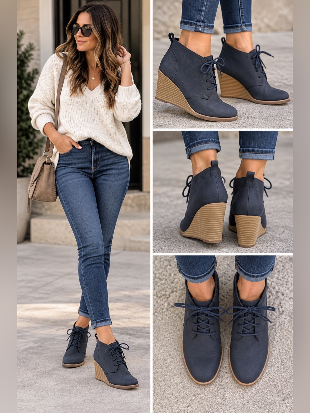 Nautica Navy Waterline Wedges Size 8